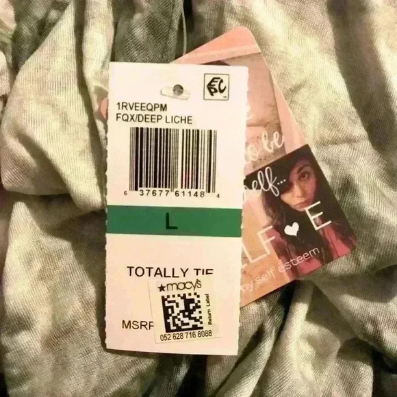NWT💚🤍Tie-dye Tie Front Ttop - Picture 4 of 4